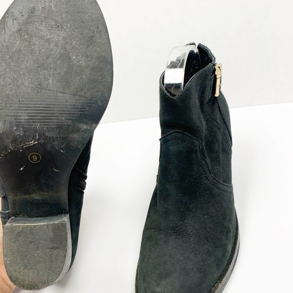 Aerosoles Black Suede Ankle Booties SZ 7.5 Buckle - Picture 6 of 6